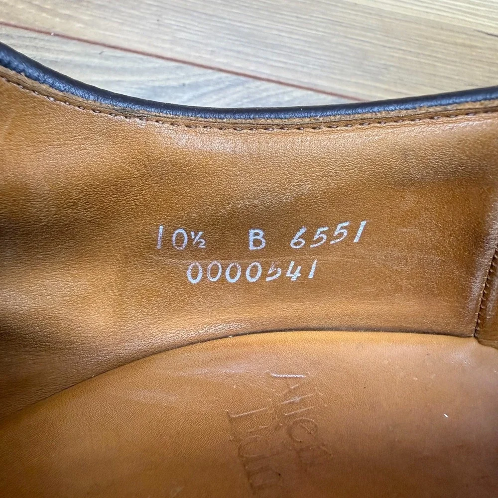 Allen Edmonds Bergland Oxford Mens 10.5 B Brown Leather Cap Toe Rubber Sole 6551